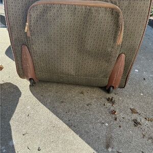 Designer Brown Patterned Rolling Suitcase